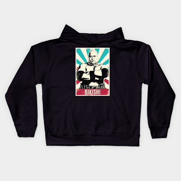 Vintage Retro Rikishi Kids Hoodie by Bengkel Band